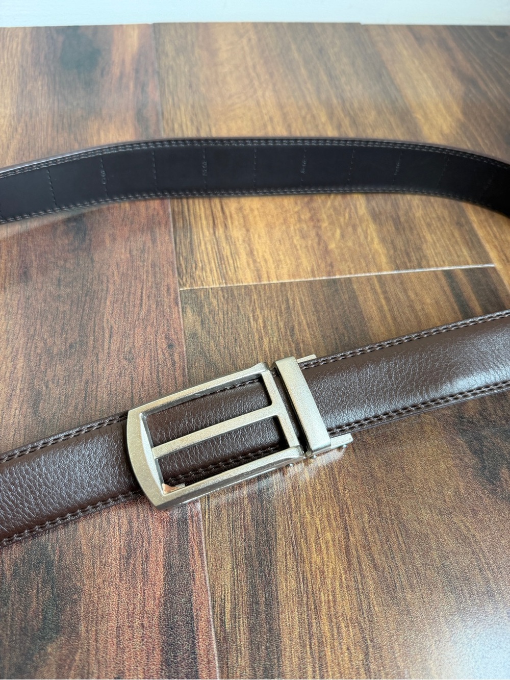 Nexbelt Brown Leather Belt Silver Hardware Cut to 48